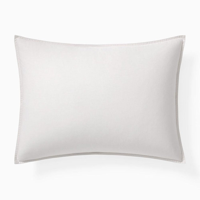 Organic Washed Cotton Percale Standard Sham, Frost Gray