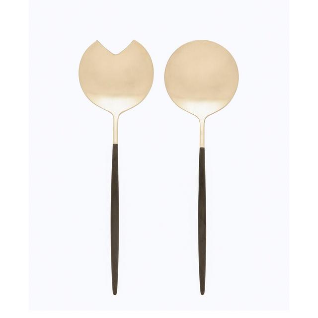 Cambridge Silversmiths Gaze Two Tone Black-Gold Satin Serving Set, 2 Piece