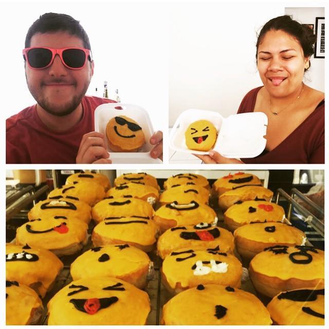 When we decided to mimic the emoji donuts we bought at SK's Donuts near Olivia's old apartment!