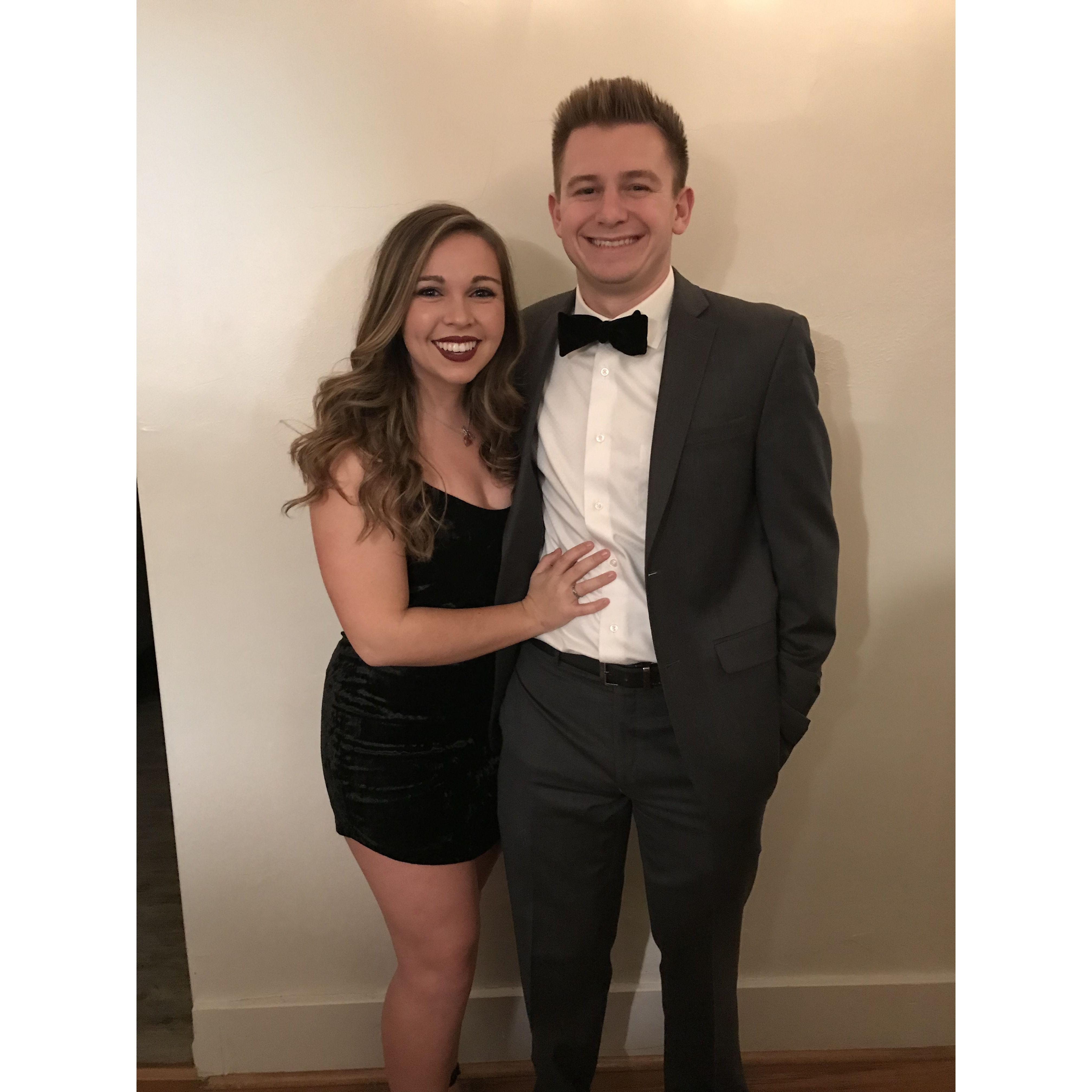 One of the many sorority formals that we had in our relationship. Fun fact, Toby's bow tie in this pic is velvet and so is my dress!