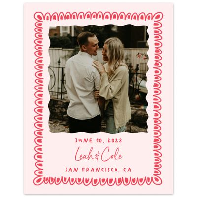 Pink Bordered Wedding Digital Save the Date - Ceres Photo