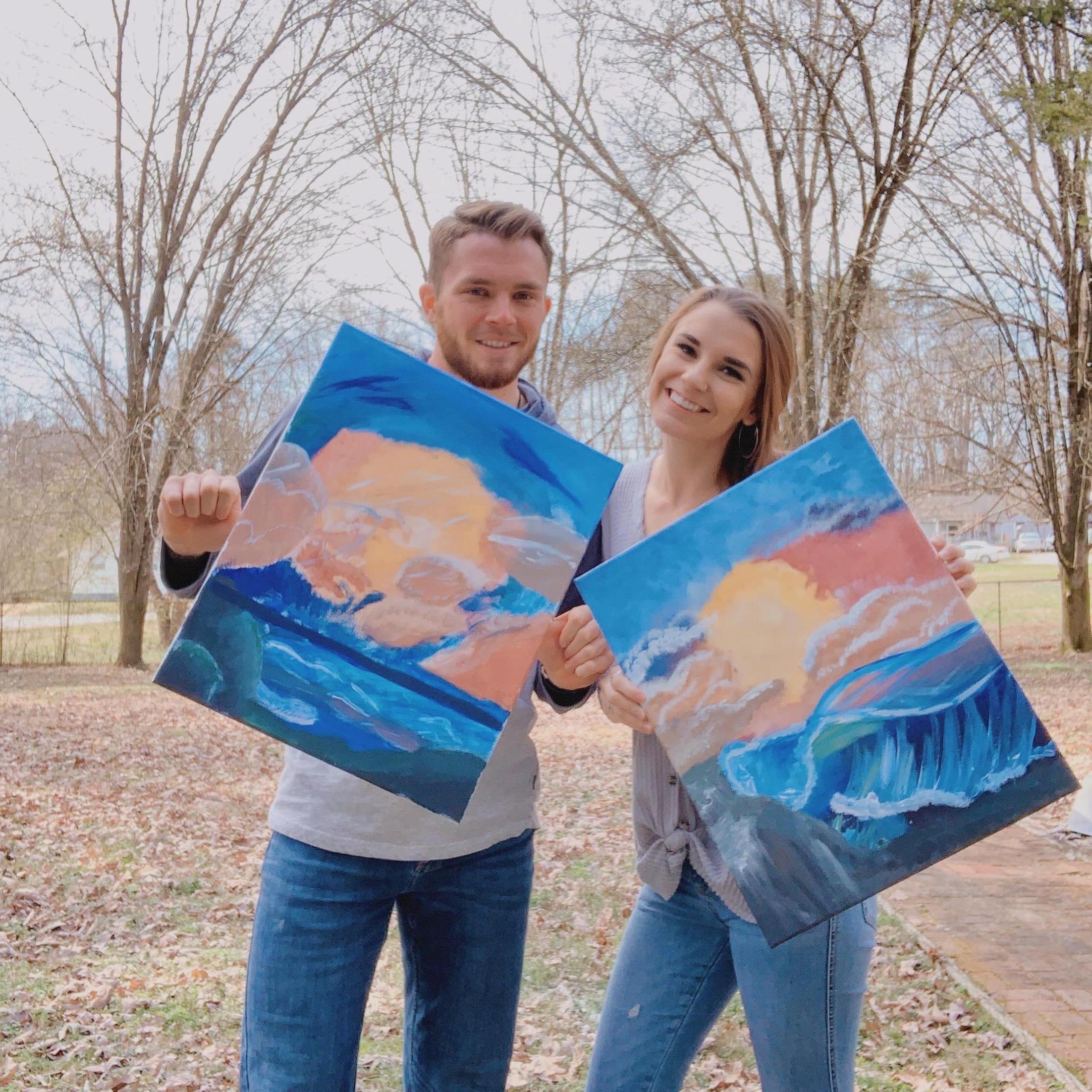 Bob Ross paint along date night was the perfect stay at home date night! We had a BLAST!