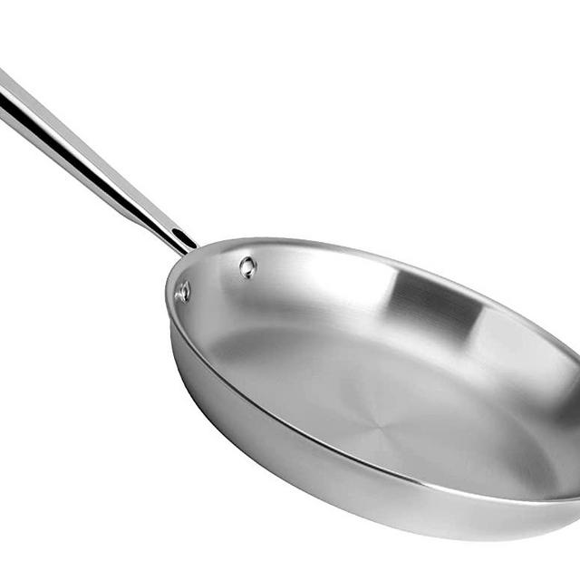 Misen Stainless Steel Frying Pan - 5 Ply Steel Skillet - Professional Grade Pans for Cooking - 12 Inch