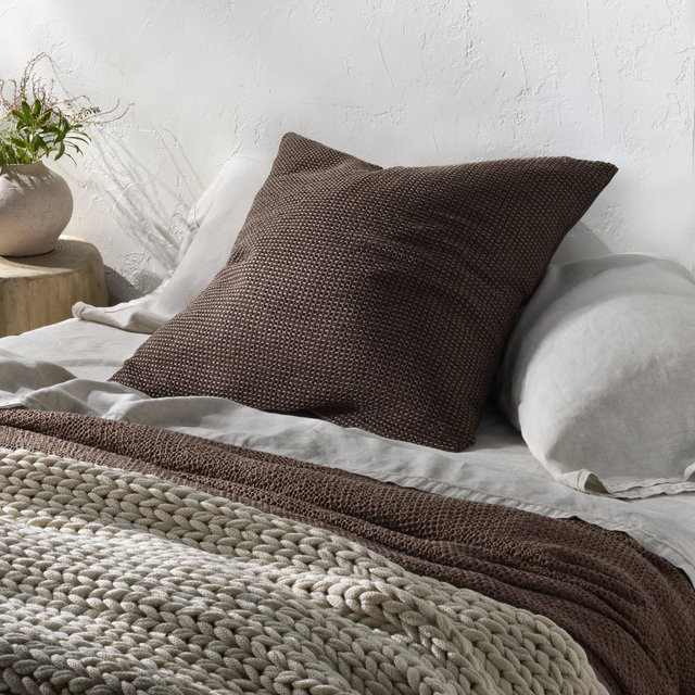 Euro Textured Waffle Pillow Sham Dark Fig - Casaluna™