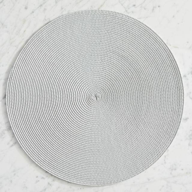 Woven Round Placemats, Set of 4 - Gray