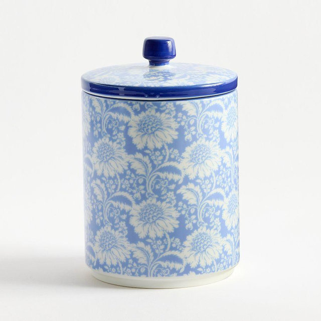 Kravet Arboretum Stoneware Cookie Jar, Small - Chambray