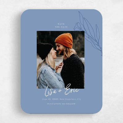 Blue Rounded Wedding Save the Date - Pistoia Photo
