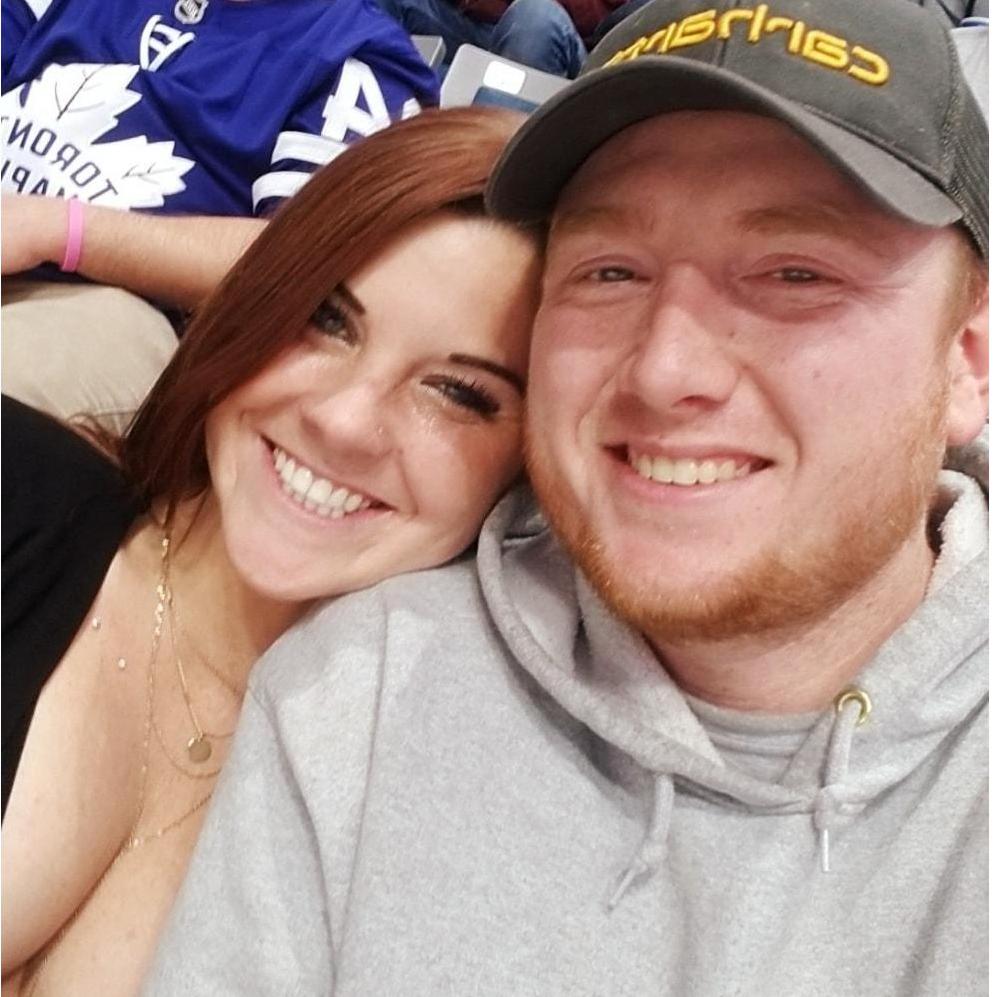 Our first date. We went to the mall, dinner, and to a Komet's game. :)