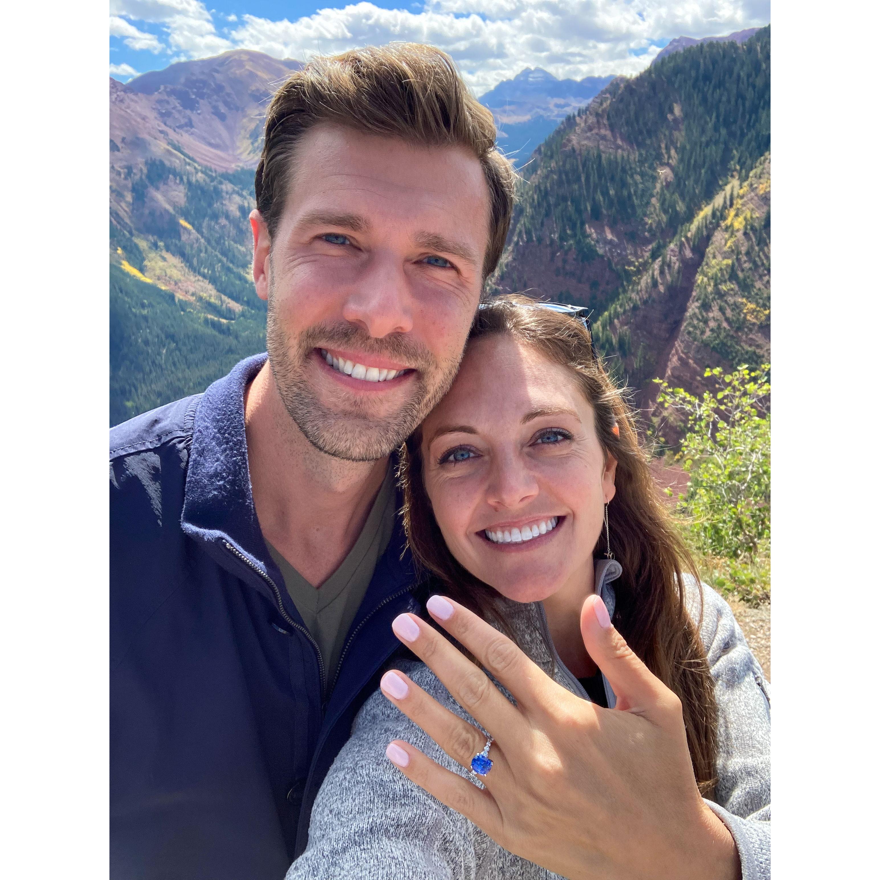 Engaged in the Rocky Mountains