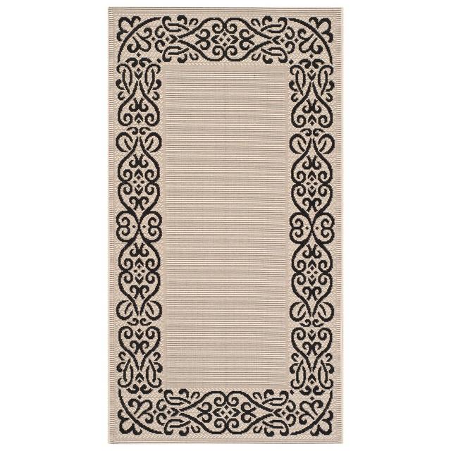 2'7"X5' Bari Outdoor Rug Sand/Black - Safavieh