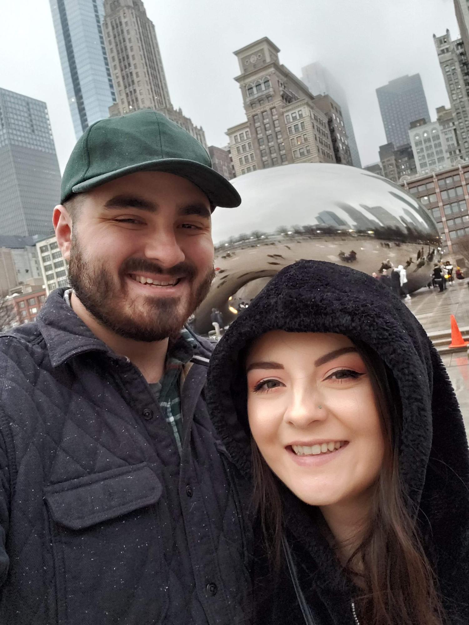 Us at The Bean in Chicago on a surprise trip for Kyle’s birthday in 2020.