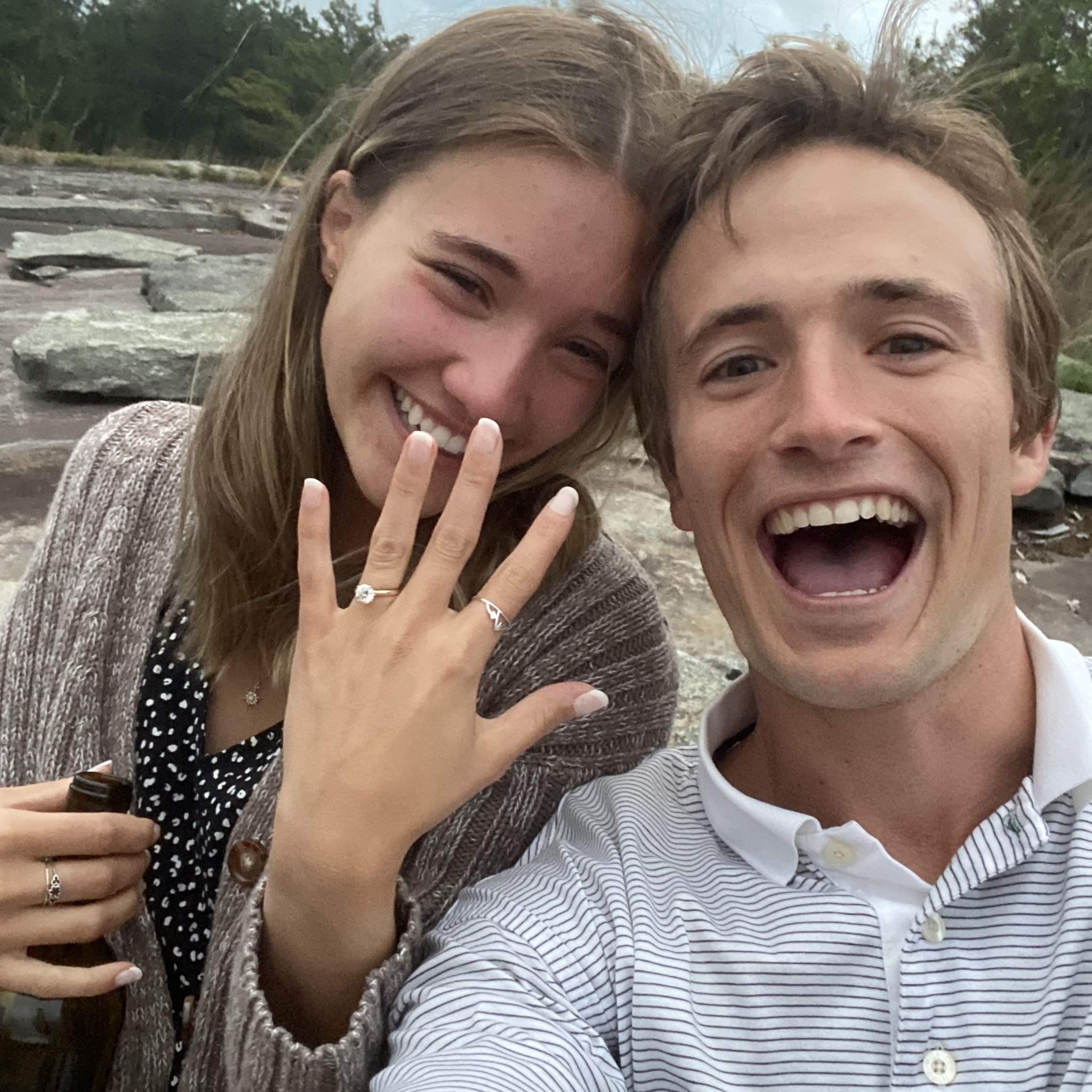 moments after getting engaged!