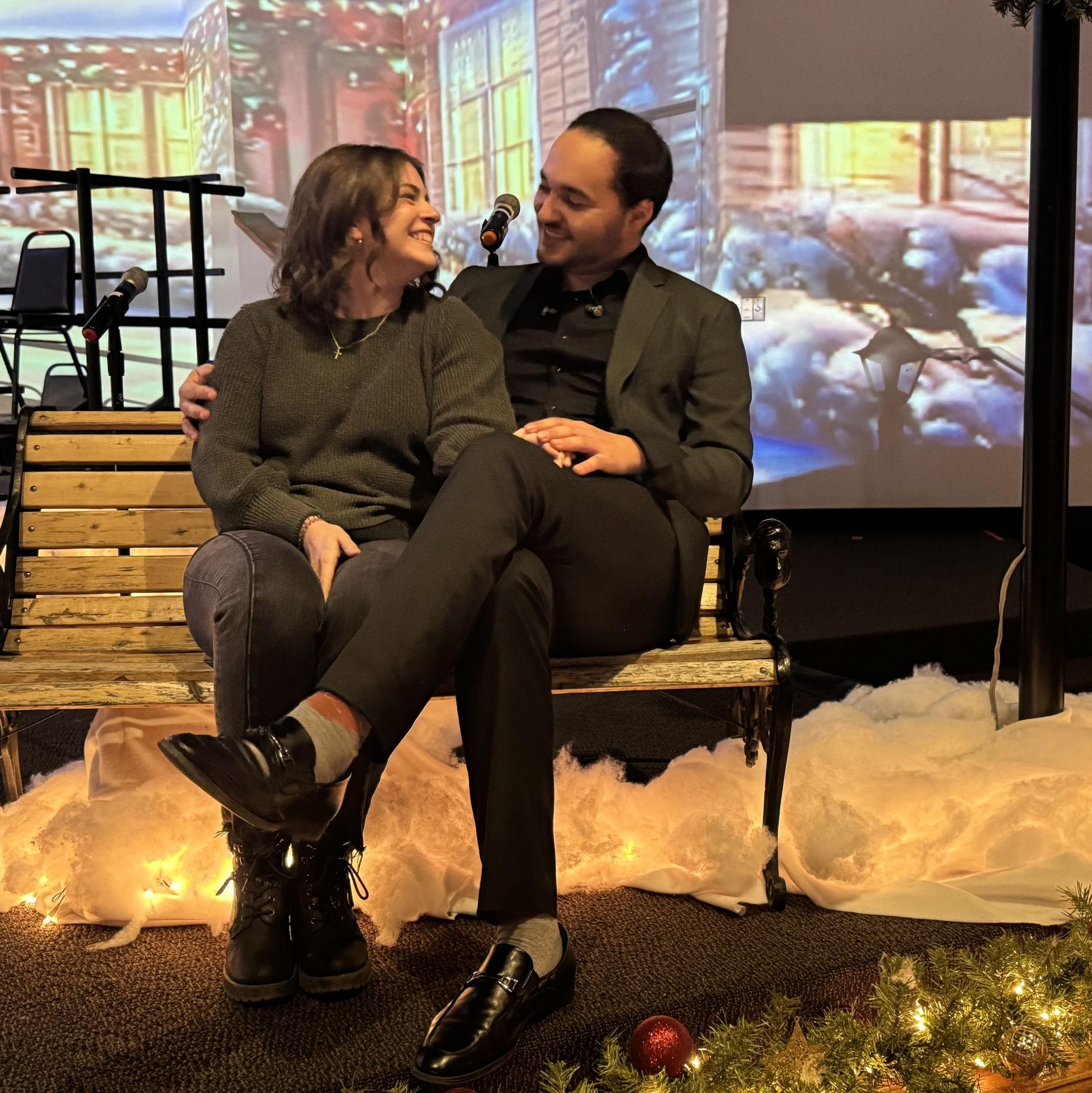 We celebrated our first Christmas together, starting at Alex's church's Christmas Eve service