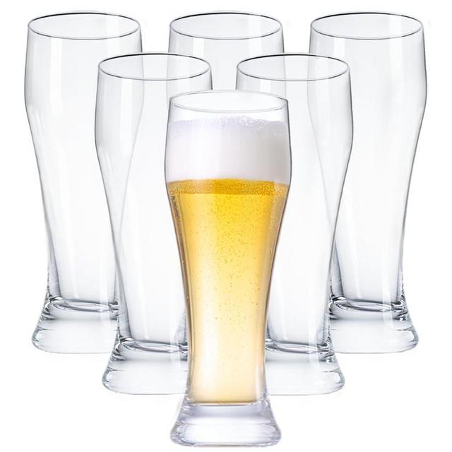 Wlasss Beer Glasses Set of 6,14.7oz Glasses Drinking Set, Craft Pint Glasses for Freezer Supply Aroma Retention, Tall Beer Mug and Glassware Gifts for Men