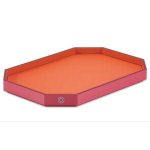 Baccarat Octagon Tray, Small Orange