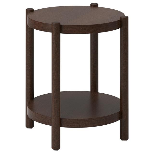 LISTERBY Side table, dark brown beech veneer, 19 5/8 "