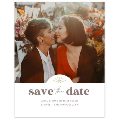 Brown Greenery Wedding Digital Save the Date - Tucana Photo