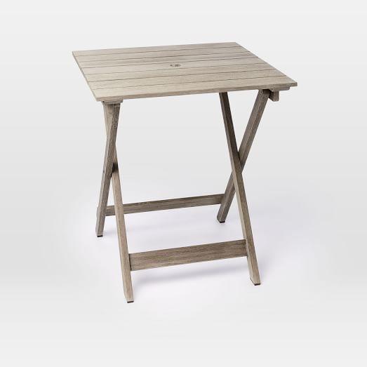Portside Folding Bistro Table - Weathered Gray