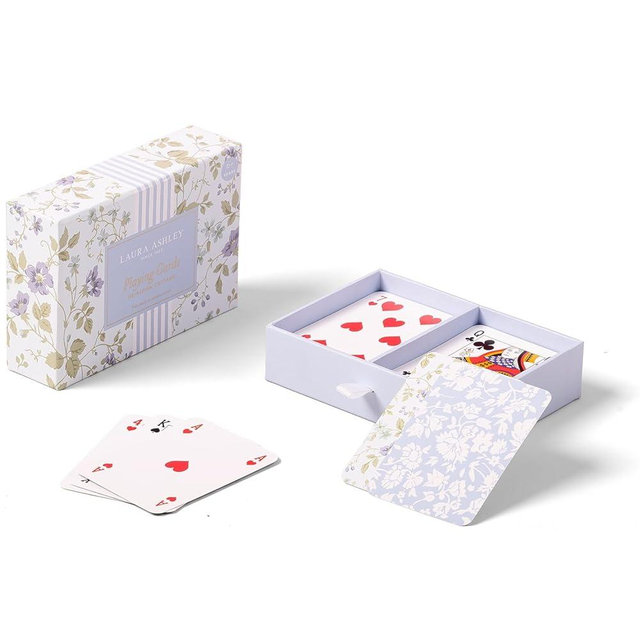 Laura Ashley Heirloom Cottage Playing Cards – Set of 2 Standard Card Decks in Elegant Storage Box – Vintage-Inspired Floral Poker & Bridge Cards – Gift for Women & Card Enthusiasts