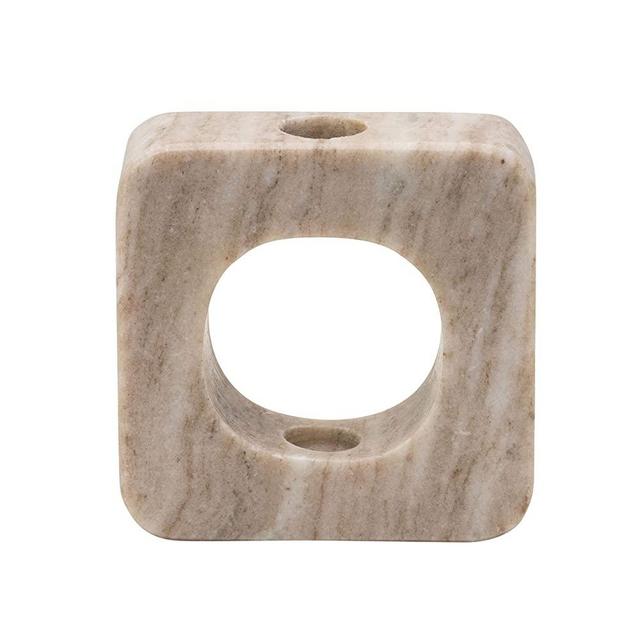 Bloomingville Marble Open View Taper, Brown Candle Holder
