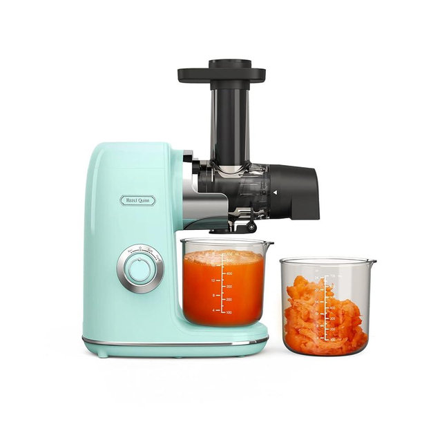 Hazel Quinn Masticating Juicer, Slow Cold Press Juicer for Fruit and Vegetable, Without BPA, Easy to Clean, 2-Speed Modes & Reverse Function, Quiet Operation, Dishwasher Safe