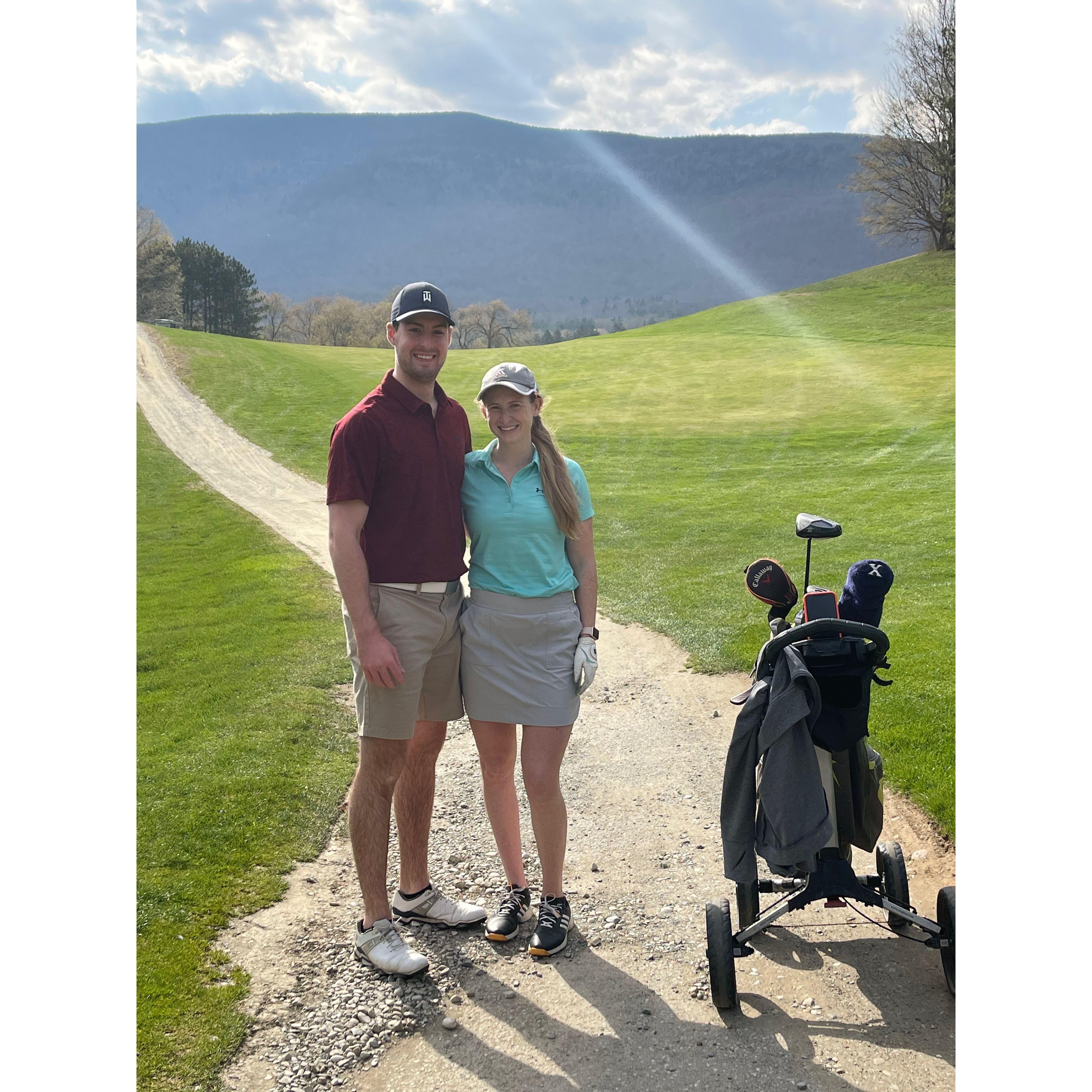 Golfing in Manchester, VT in 2021.