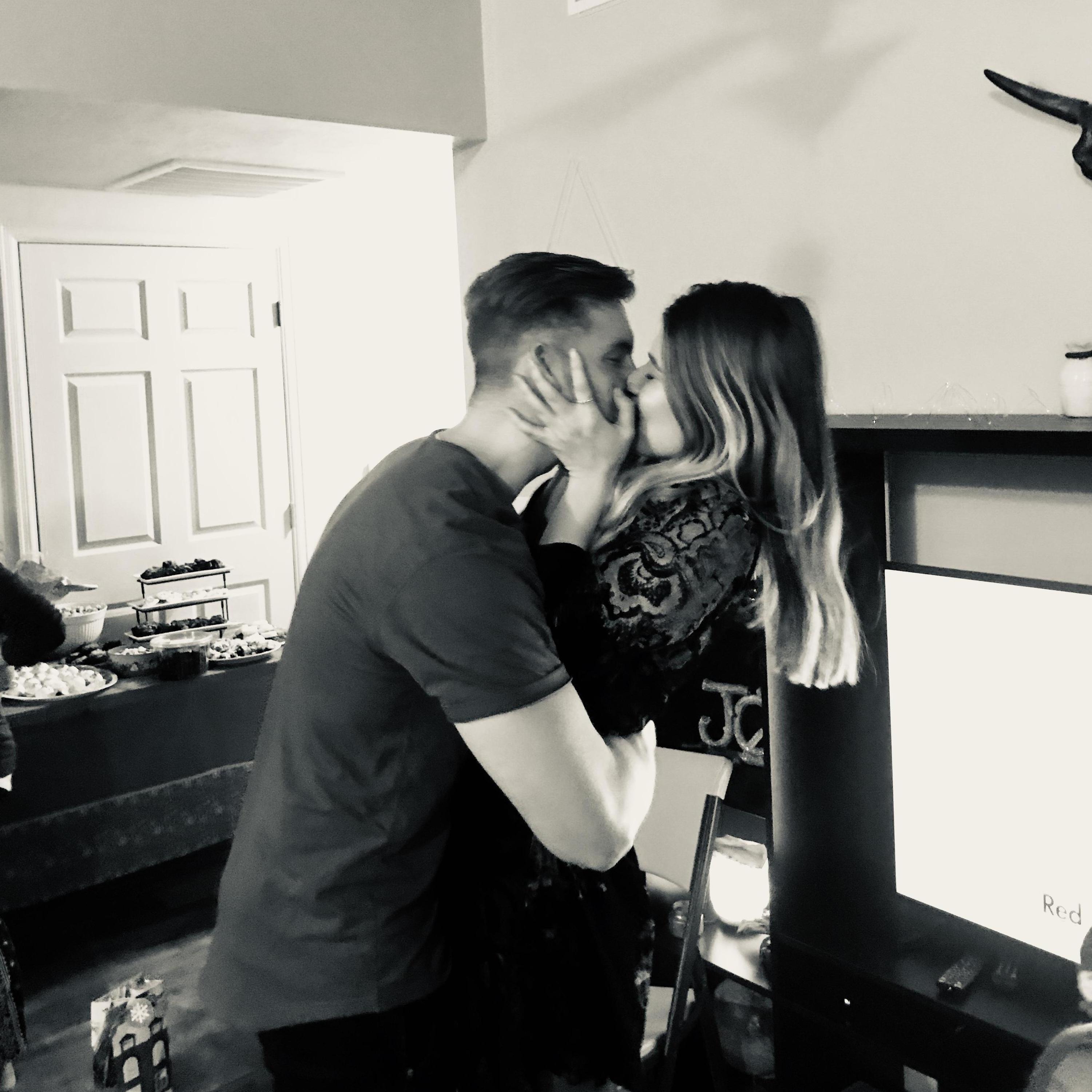 Our first photo together as a couple