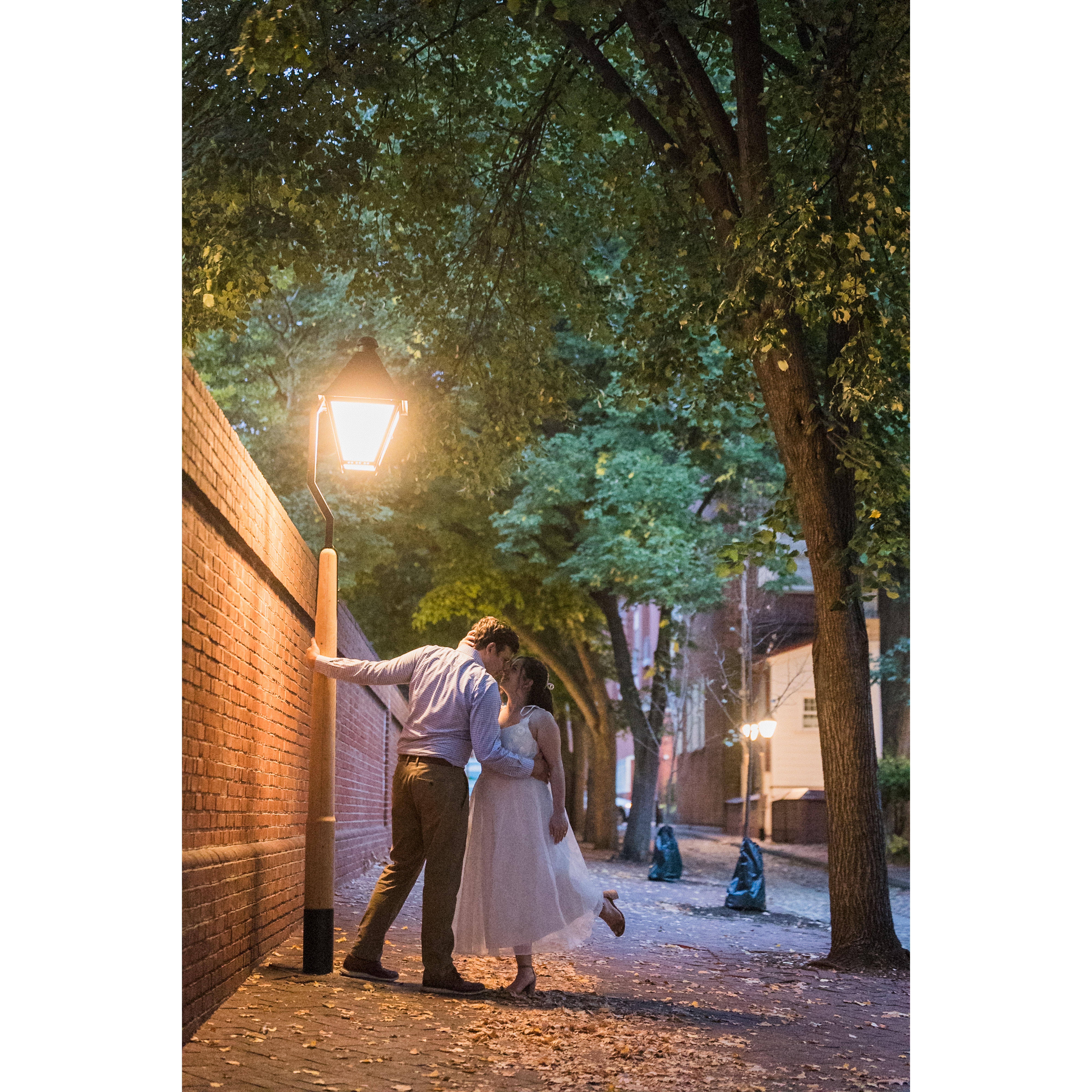 Engagement photos at the Merchant Exchange Building in Philadelphia