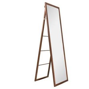 Wood Ladder Standing Floor Mirror Walnut - Threshold™