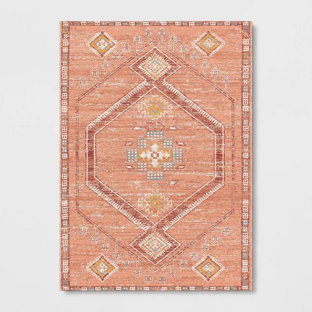 5' x 7' Sunset Moroccan Woven Tapestry Outdoor Rug Coral - Opalhouse™