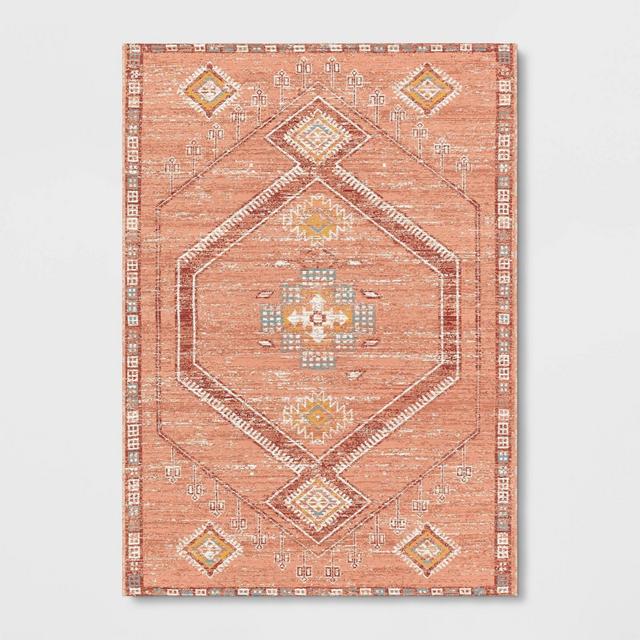 5' x 7' Sunset Moroccan Woven Tapestry Outdoor Rug Coral - Opalhouse™