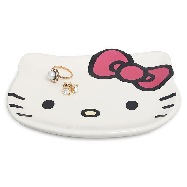 Sanrio Hello Kitty Jewelry Dish - Ceramic Trinket Tray and Ring Dish - Hello Kitty Jewelry Tray Officially Licensed