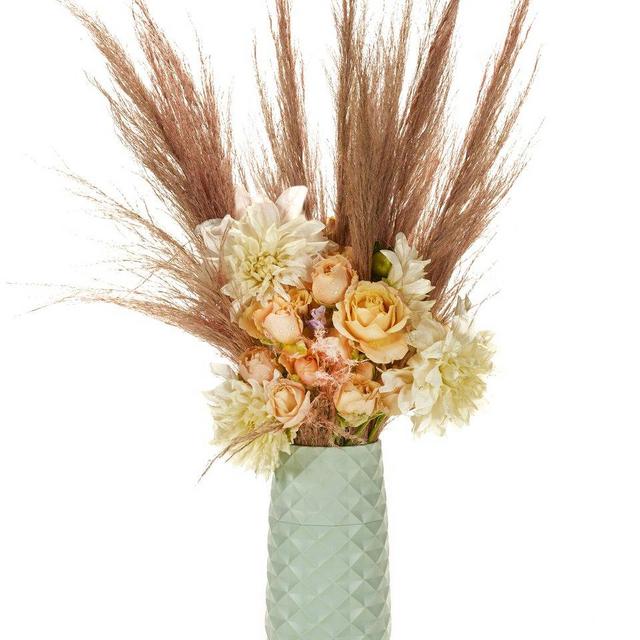 The Amaranth Vase - 10" Smarter Vase for Floral Care in Mint Green Diamond