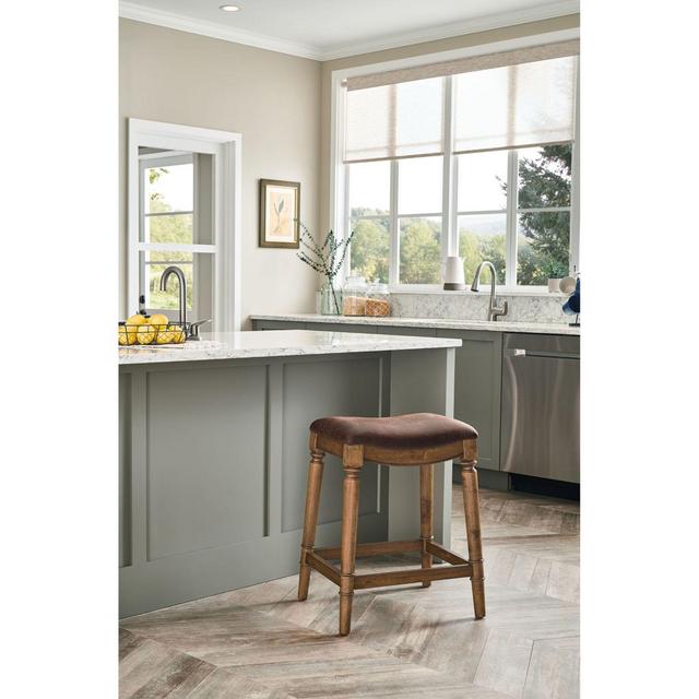 Bee & Willow™ Home Normandy 26-Inch Backless Saddle Counter Stool in Walnut