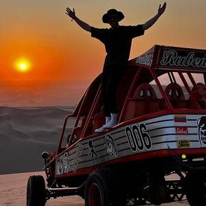 Dune Buggy and Sandboarding at Sunset
