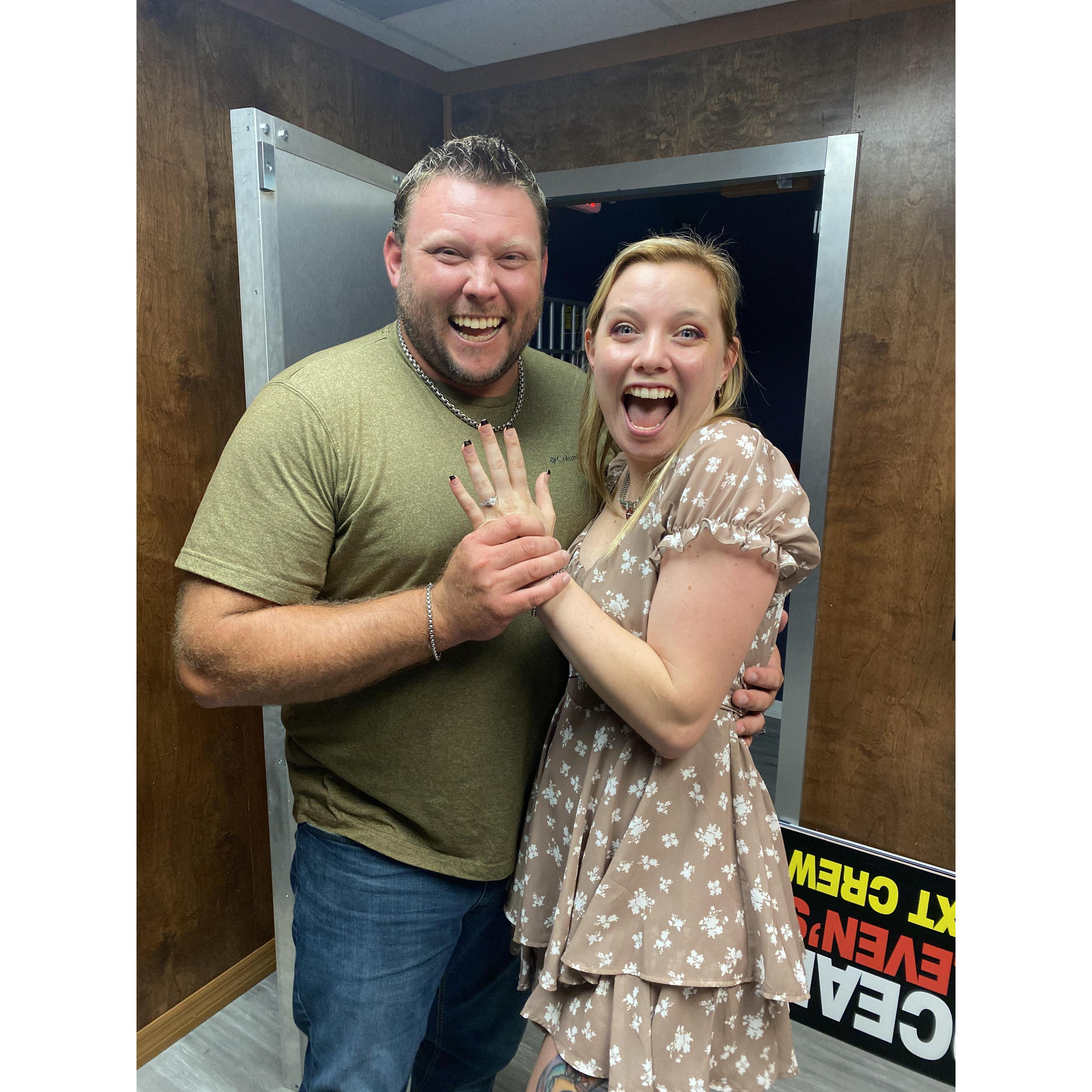The excitement overflowed in the "We're engaged moment"!