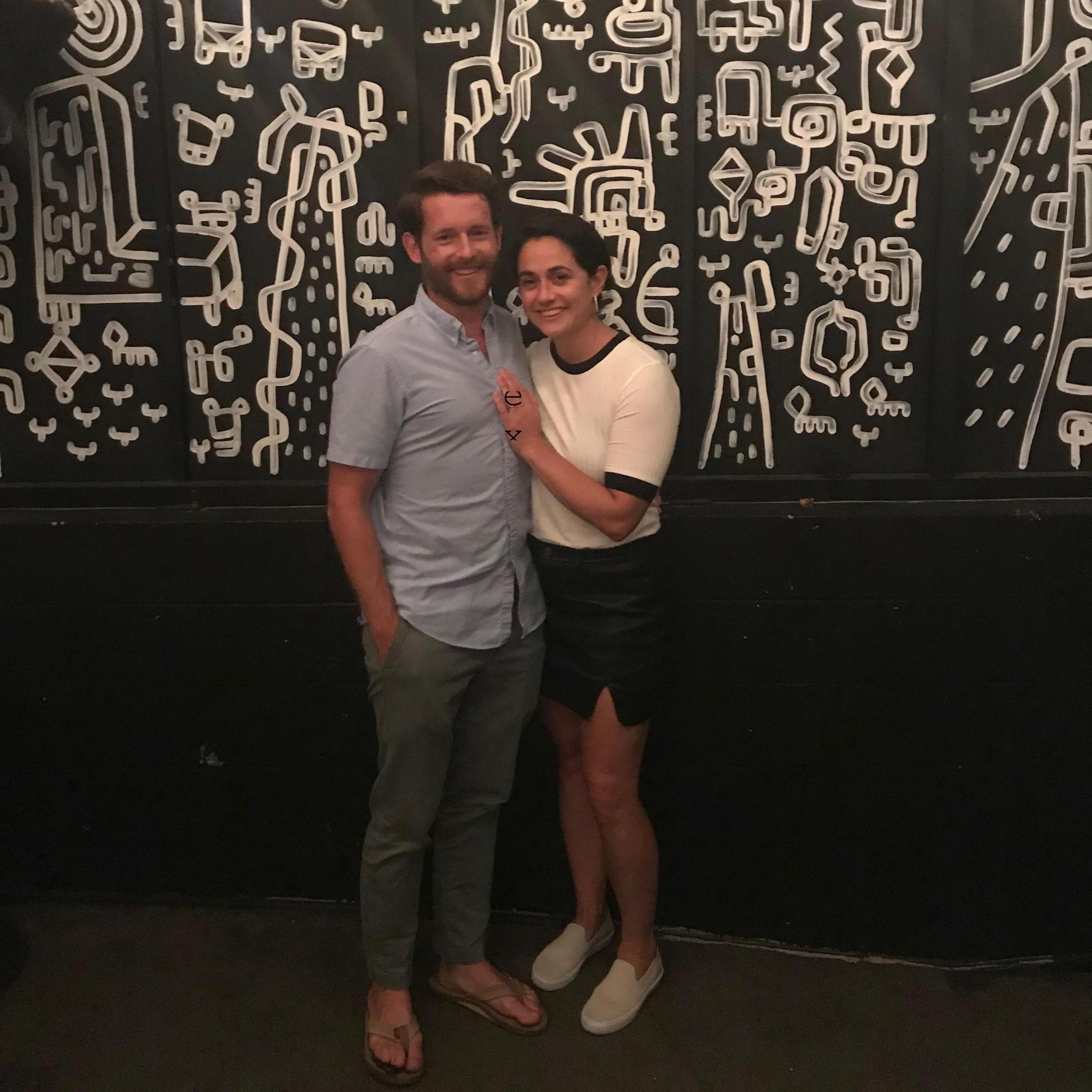 Dinner and drinks with friends after we got engaged.