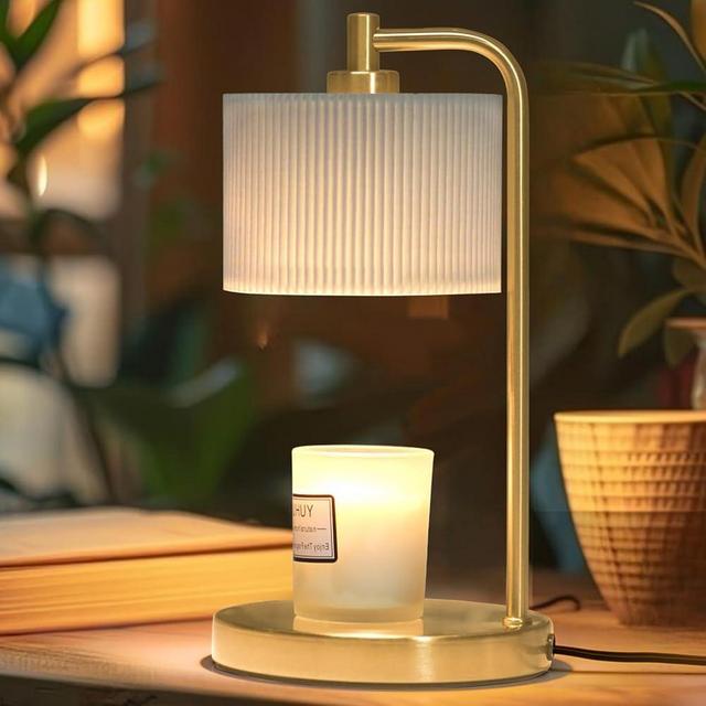 NITOWOLF Candle Warmer Lamp with Timer, Dimmable Candle Wax Warmer Candle Lamp with Replacement Bulbs, Candle Warmer for Jar Candles Home Decor House Warming Gifts Christmas Gift (Gold)