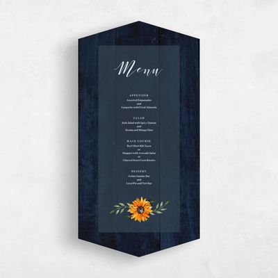 Blue Diamond Wedding Menu - Sunnyridge