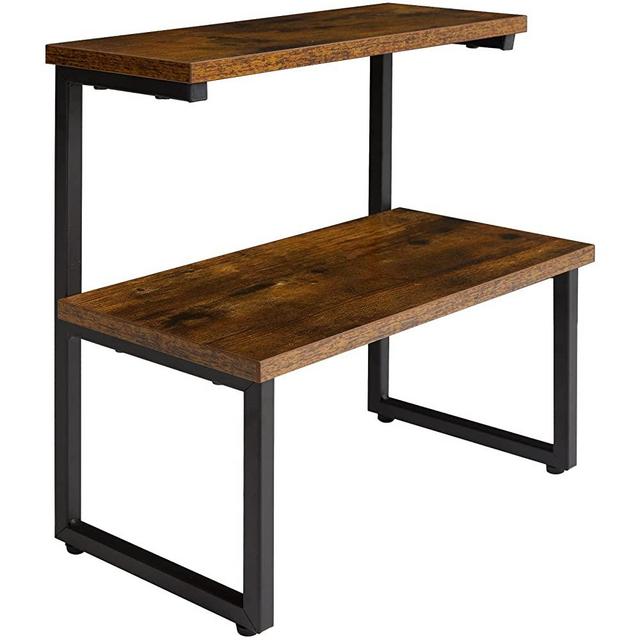 IBUYKE 2-Tier Standing Spice Rack, Countertop Organizer, Cupboard Stand Spice Rack, Cabinet Pantry Shelf, Industrial Bathroom Storage Shelf, for kitchen bathroom, Space Saving TLJ001H
