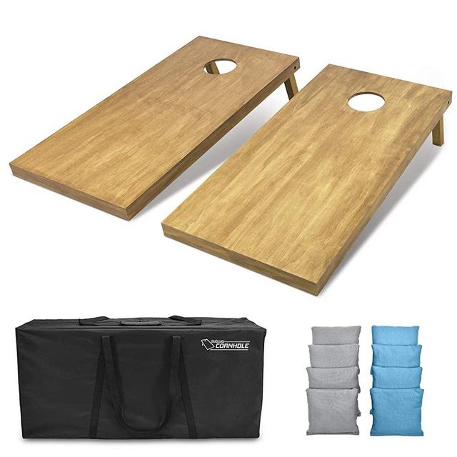 GoSports 4feet x 2feet Regulation Size Wooden Cornhole Boards Set - Includes Carrying Case and Over 100 Optional Bean Bag Colors