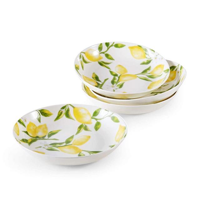 Mikasa Lemons Set Of 4 Pasta Bowls, 9-Inch, Assorted