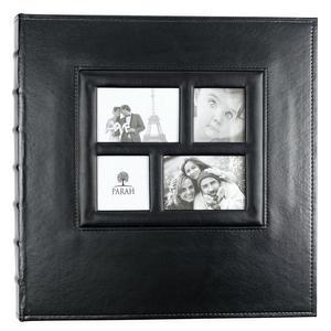 PARAH LIFE Premium 500 Photo - Family Wedding Anniversary Baby Vacation Album Sewn Bonded Leather Book Bound Bi-Directional 500 4x6 Photos 5 Per Page. - Large Capacity Deluxe Customizable (Black)