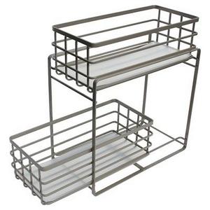 Under Vanity Two Tier Slide Out Utility Storage Bin Champagne - 88 Main