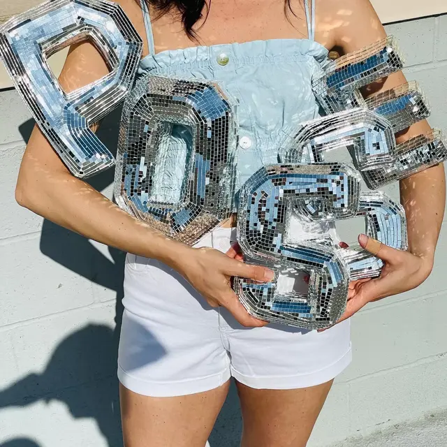 "R" 9 inch Custom Disco Letters Party Decoration Custom Gifts