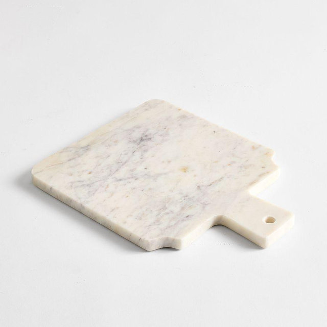 Marquee Marble Small Handle Cheeseboard - White