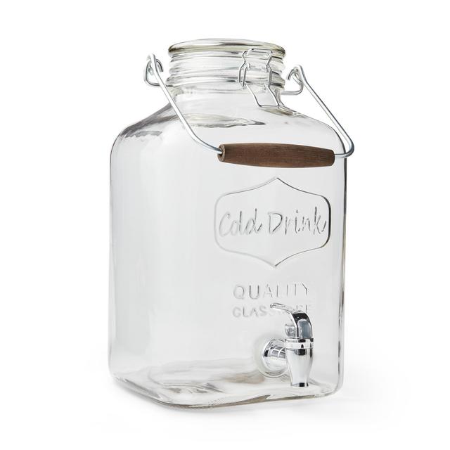 Better Homes & Gardens 2 Gallon Glass Beverage Dispenser with Glass Clamp Lid