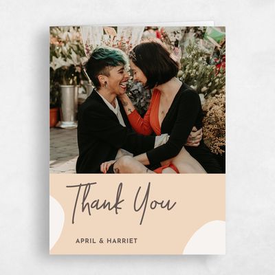 Beige Wedding Thank You - Bahia Photo