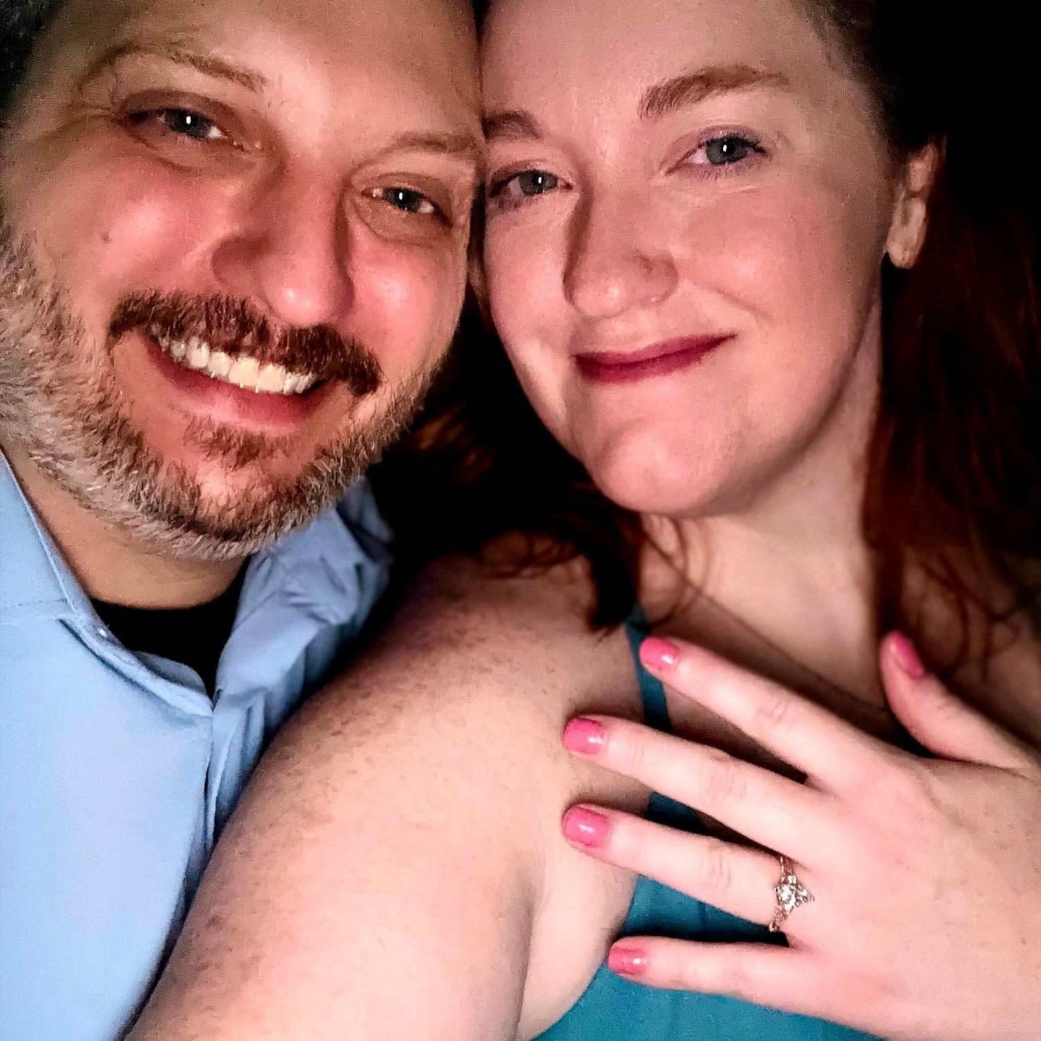 10/3/25: The night we got engaged! We decided to take a picture before we celebrated too hard.
