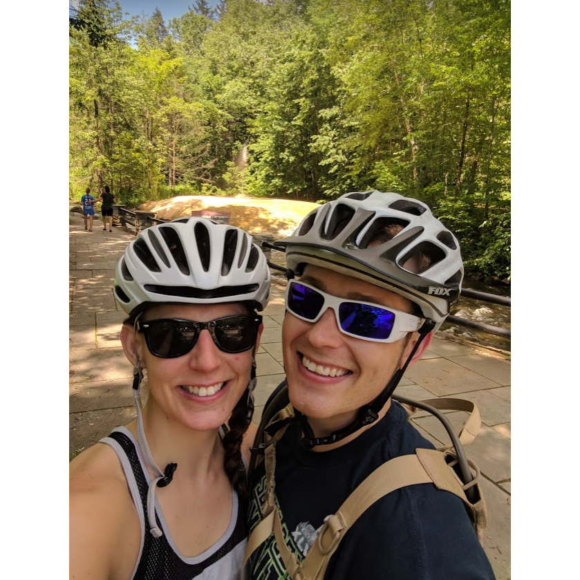 Jordan and Haley on a bike ride through the Saratoga State Park near their home in Saratoga Springs, NY.